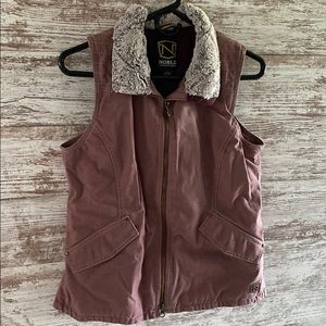 Noble Outfitters faux fur collared vest